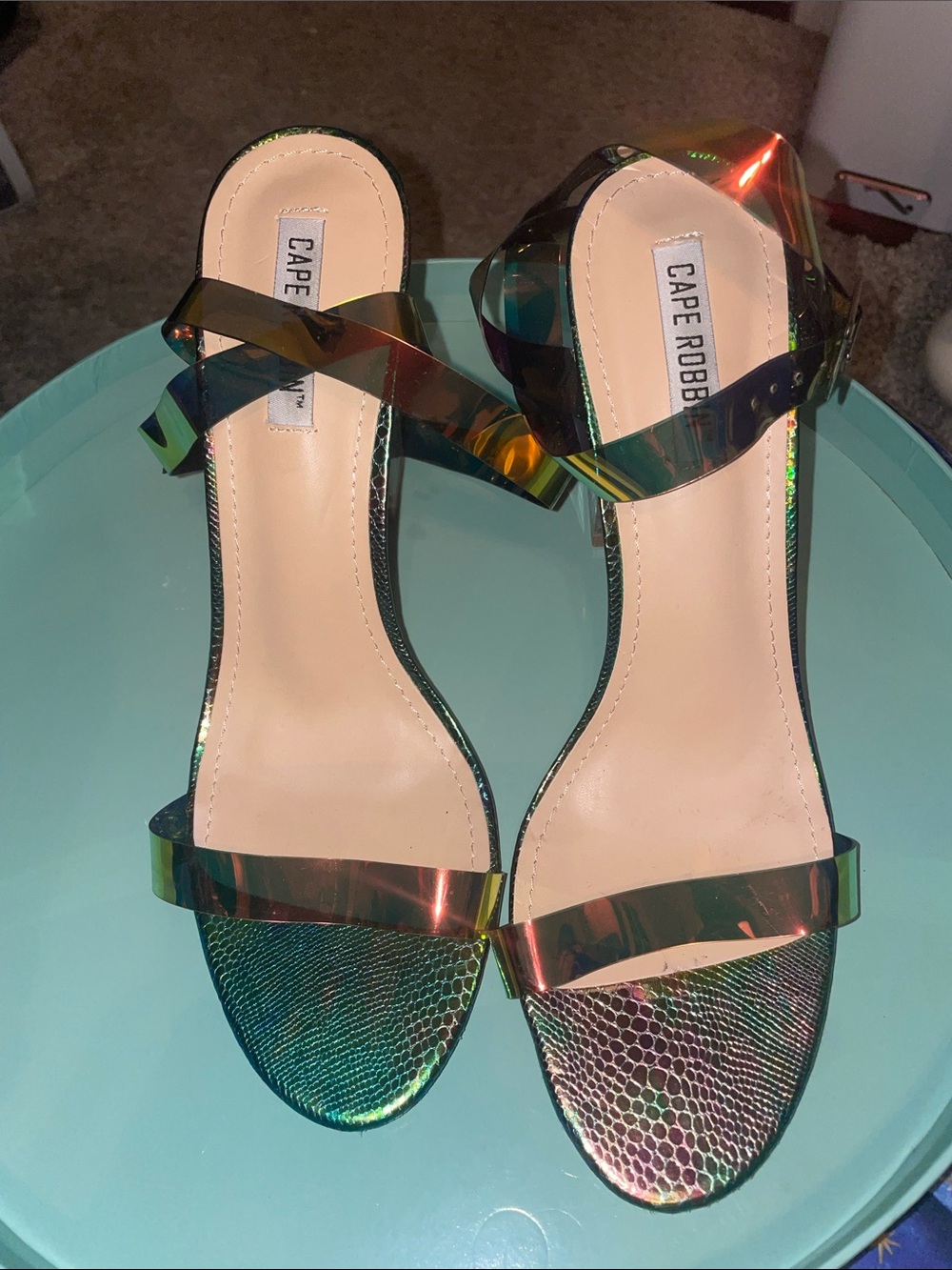 Cape Robbin Iridescent Multi-Color Holographic Heels